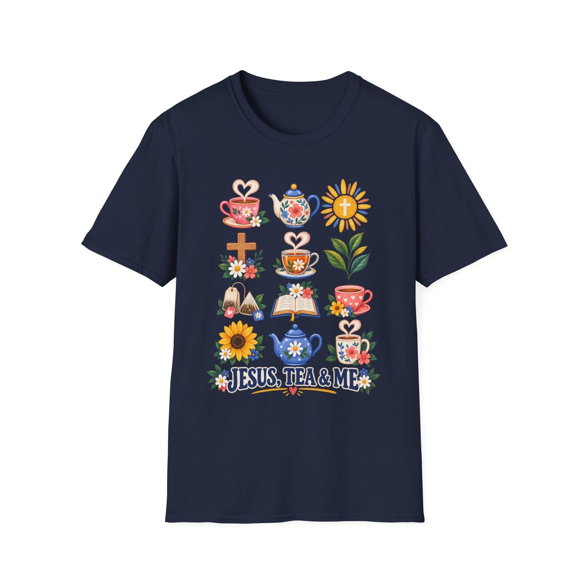 Retro Christian tea lover shirt with vintage-style lettering and faith-inspired design.