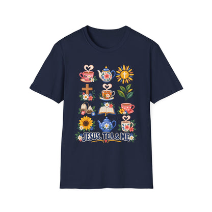 Retro Christian tea lover shirt with vintage-style lettering and faith-inspired design.