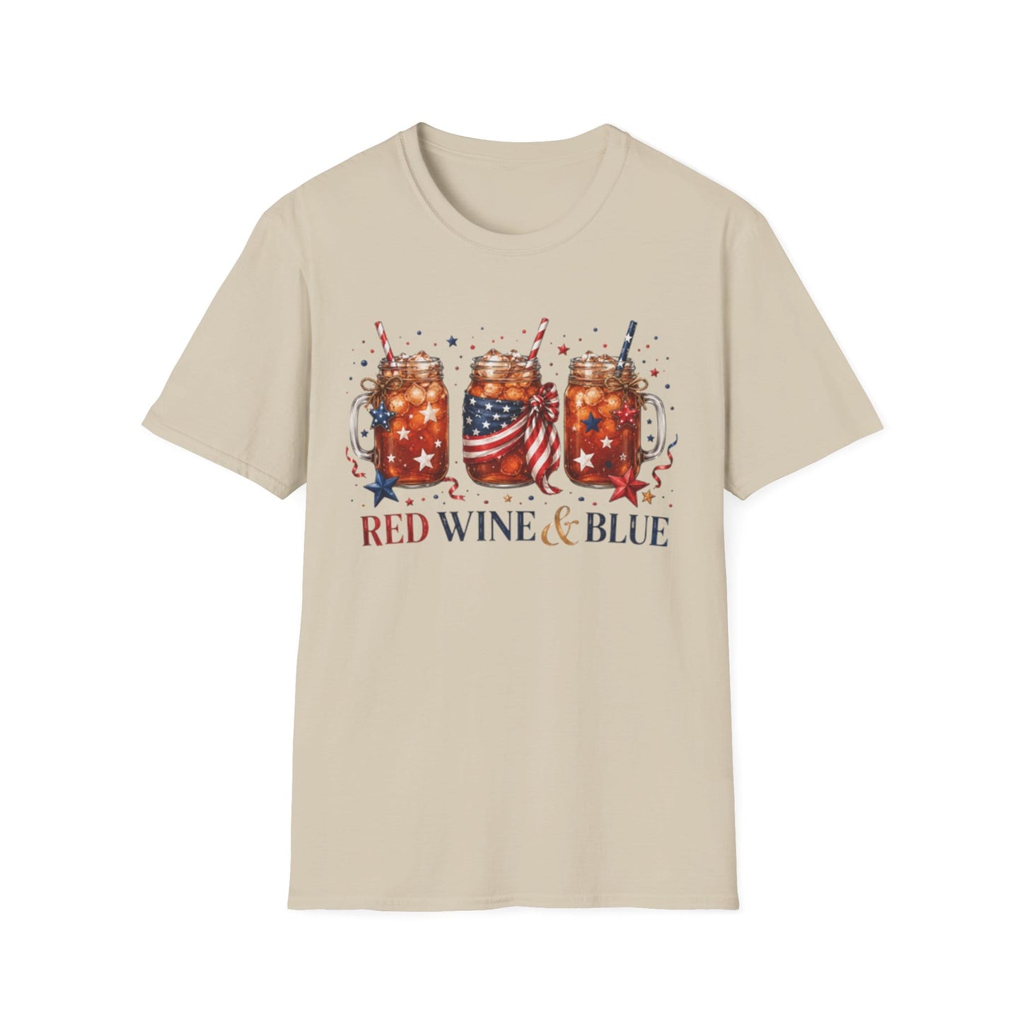 Red Wine and Blue Patriotic T-Shirt KozzyCo Christian and tea lover design