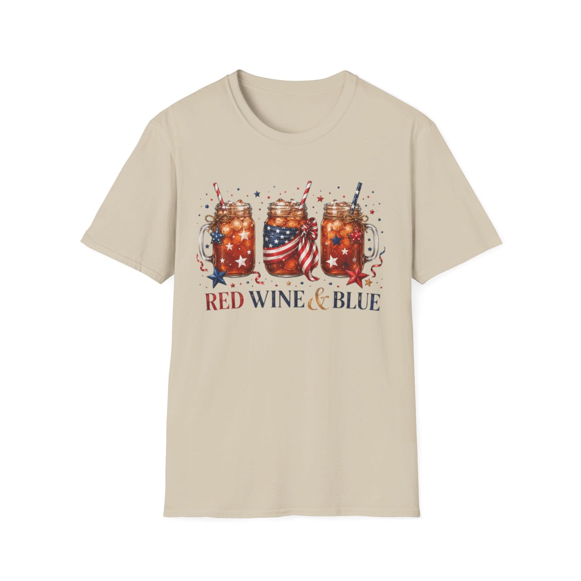 Red Wine and Blue Patriotic T-Shirt KozzyCo Christian and tea lover design
