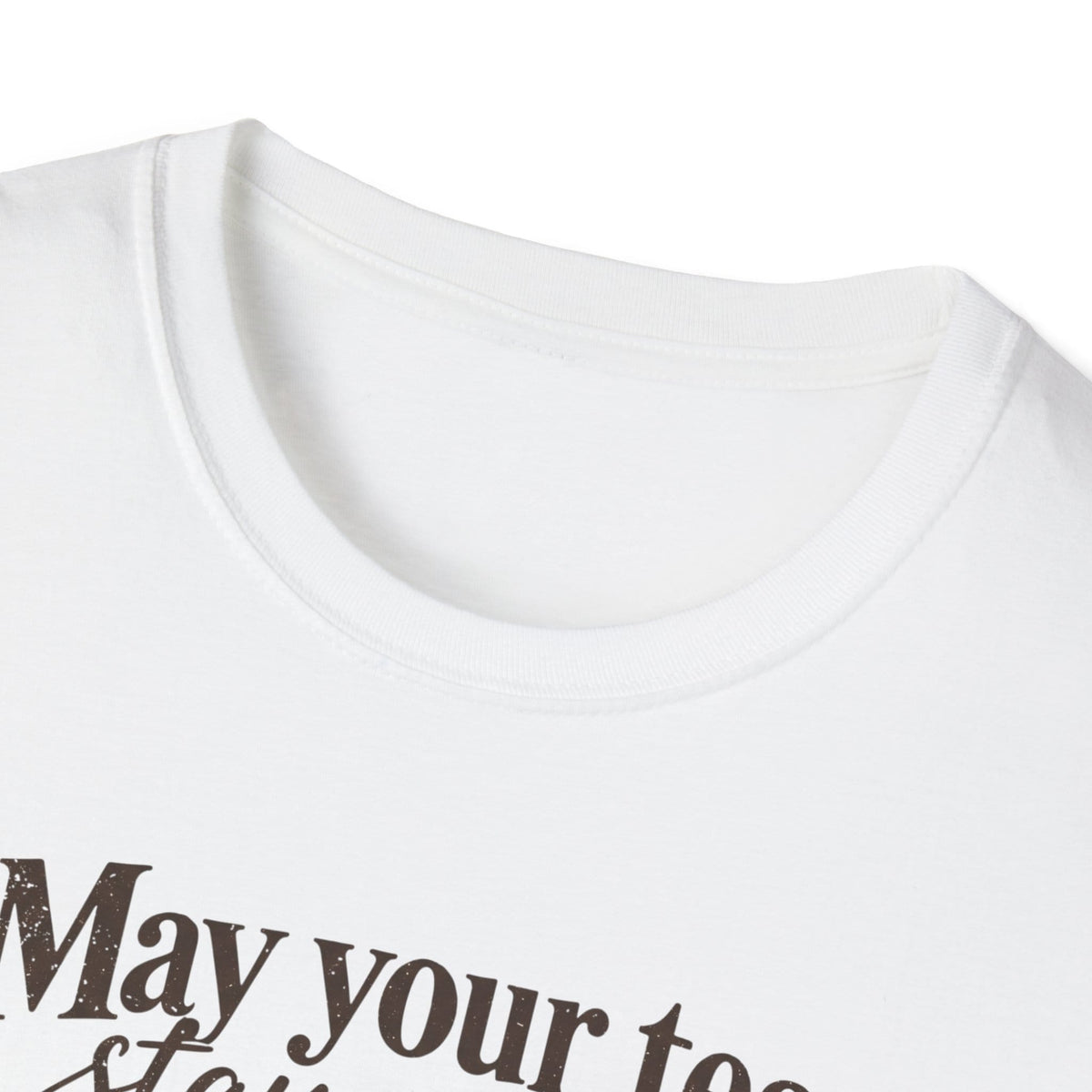 May Your Tea Stay Warm, May Your Heart Stay Peaceful, God Has Already Gone Ahead Of You t-shirt with a floral teacup marked with a cross