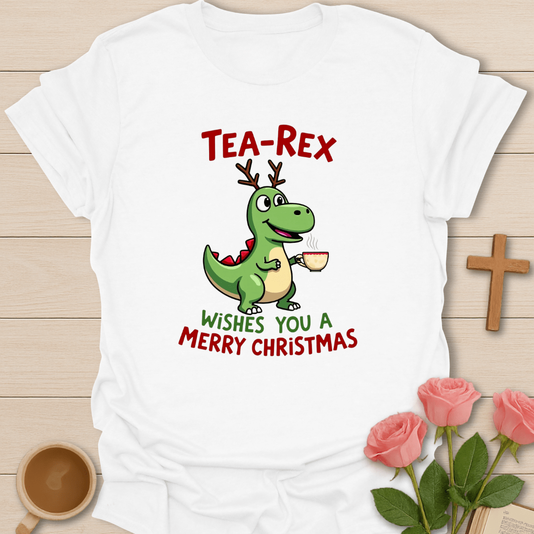 Tea-Rex Christmas T-Shirt