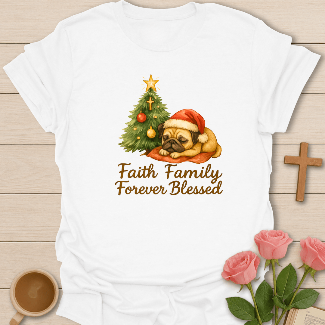 Christmas Tree Cozy Pug T-Shirt T-Shirt