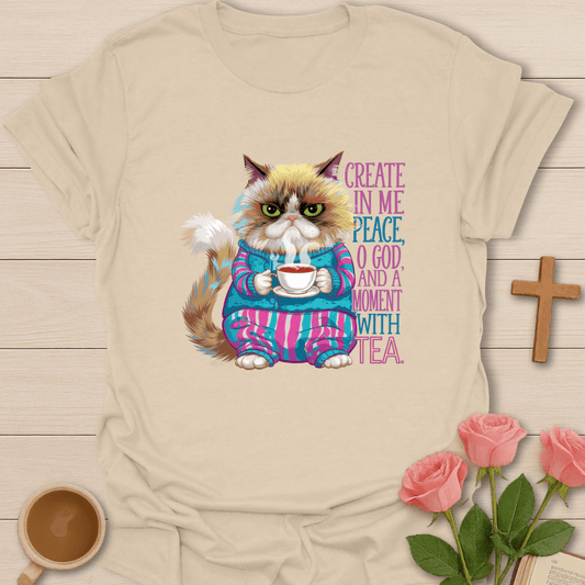 Peaceful Cat Tea T-Shirt