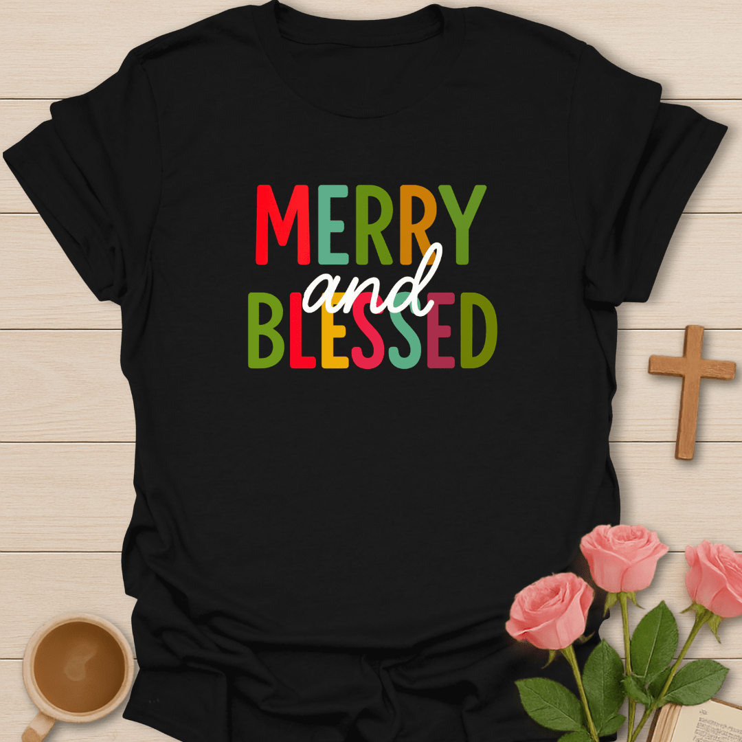 Merry & Blessed Christmas T-Shirt T-Shirt
