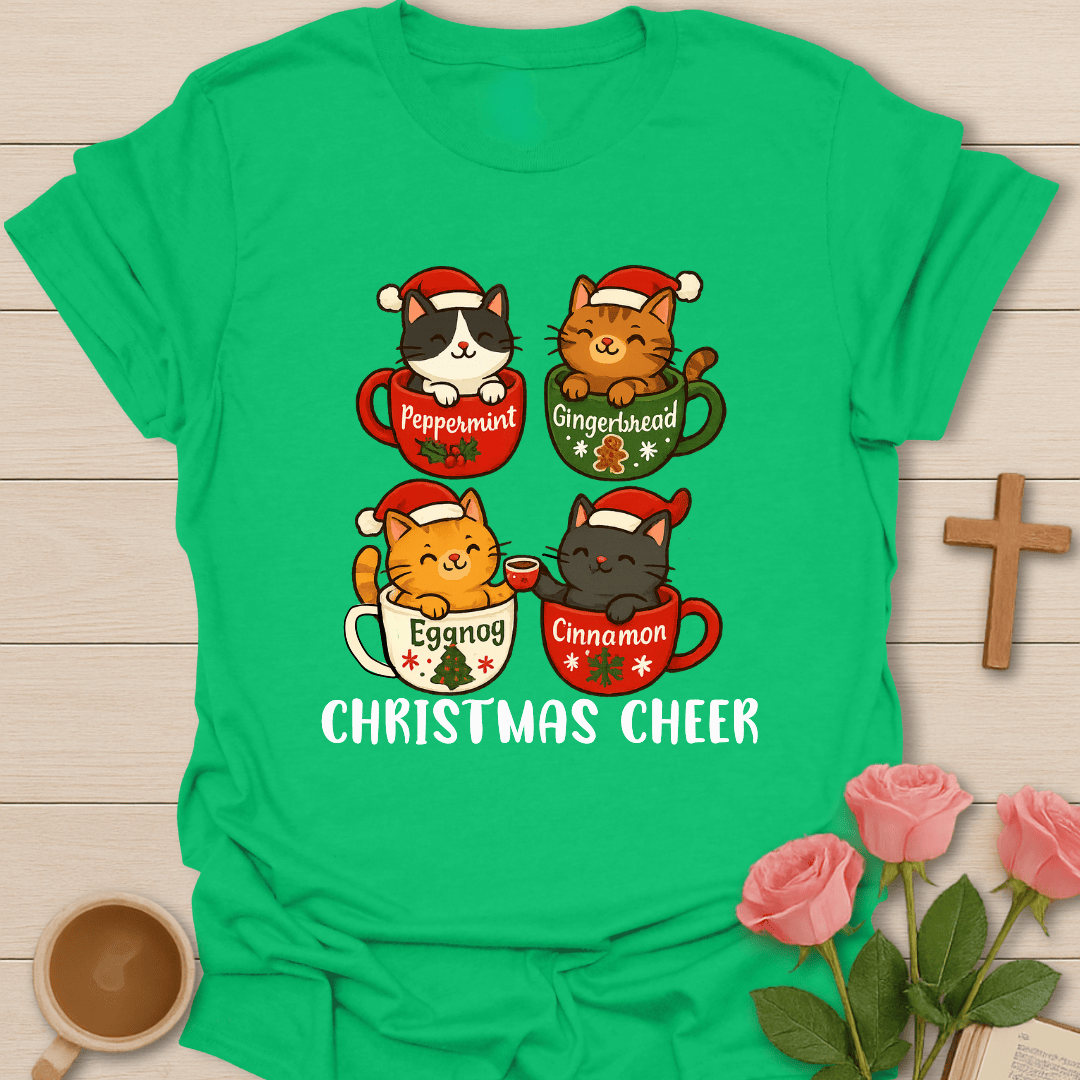 Christmas Cat Cheer T-Shirt T-Shirt
