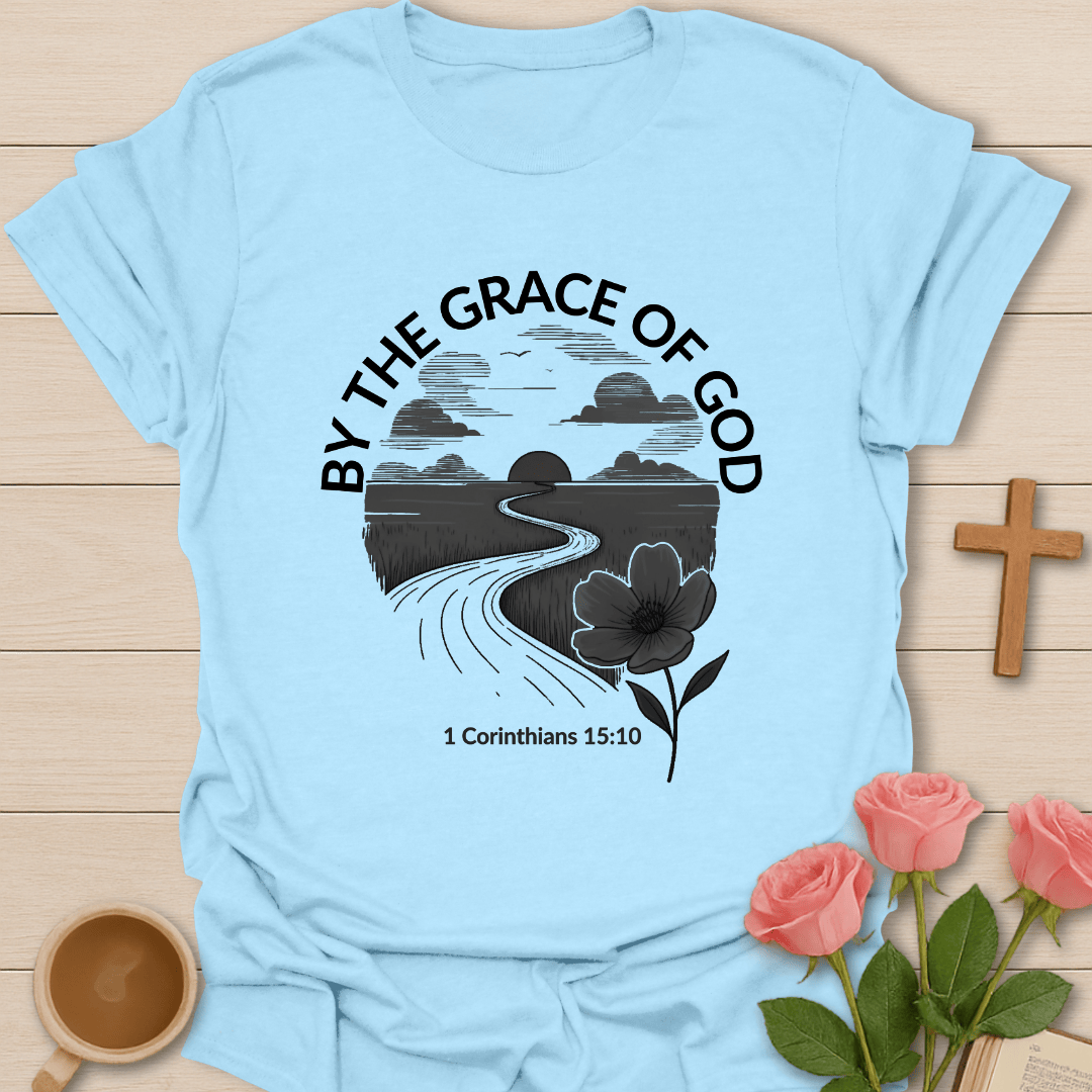 By The Grace Of God T-Shirt - Kozzy Co Light Blue / S