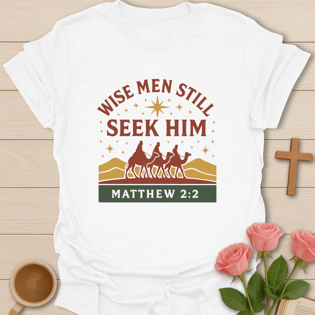 Wise Men Seeking Christmas T-Shirt - Kozzy Co White / S