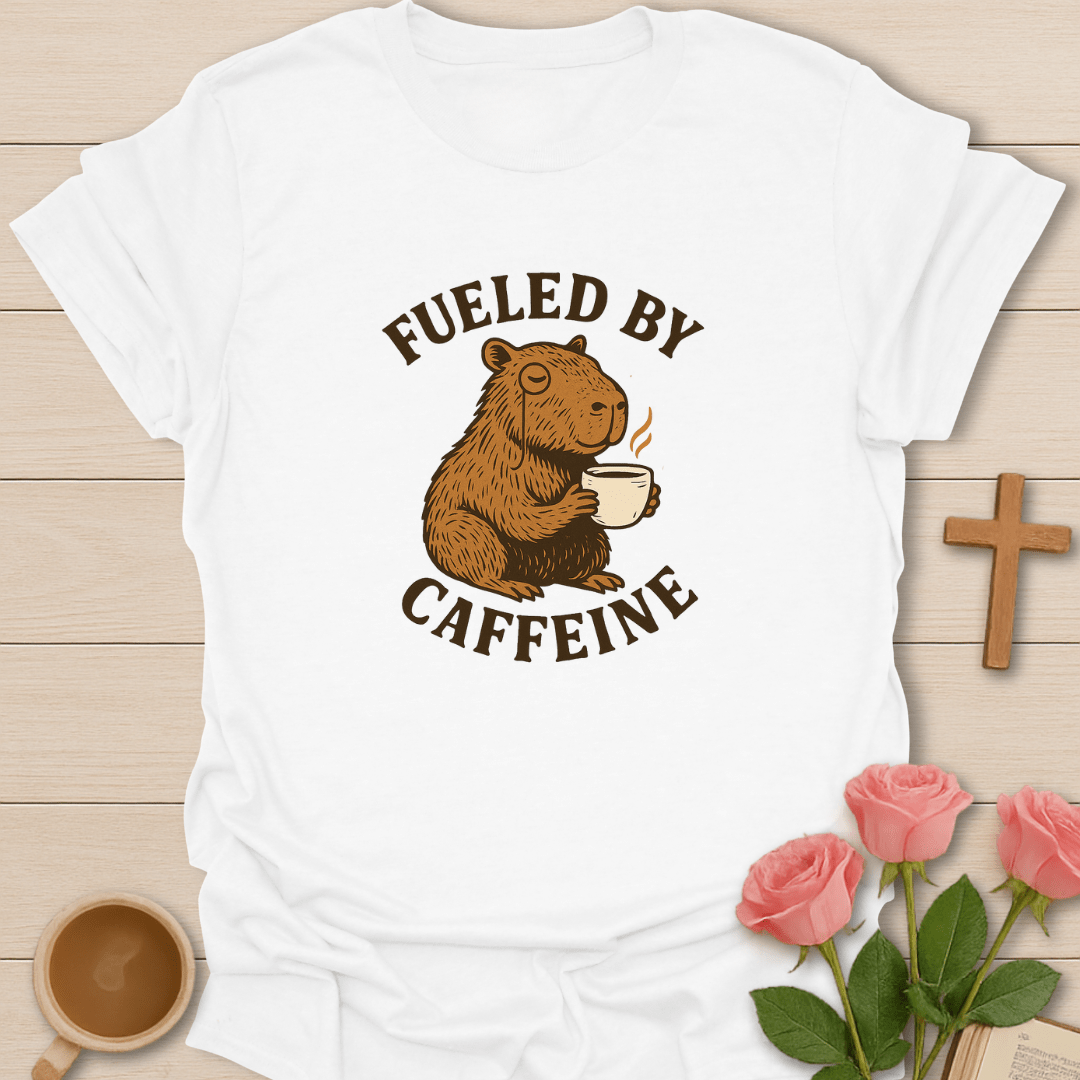 Capybara Caffeinated T-Shirt - Kozzy Co White / S