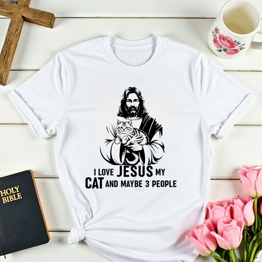 Jesus, Cat And Maybe 3 People T-Shirt
