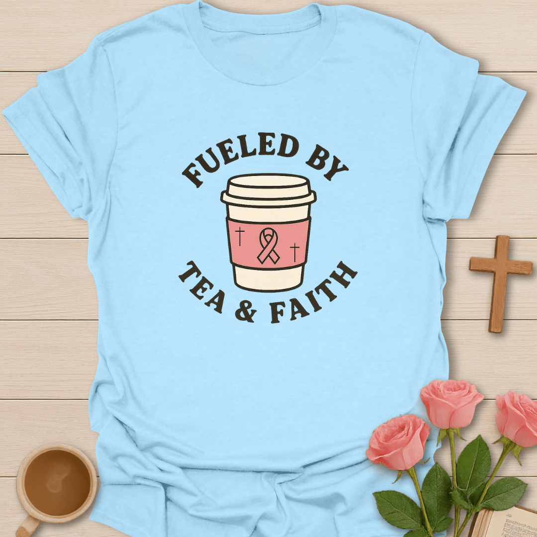 Pink Ribbon Tea And Faith T-Shirt T-Shirt