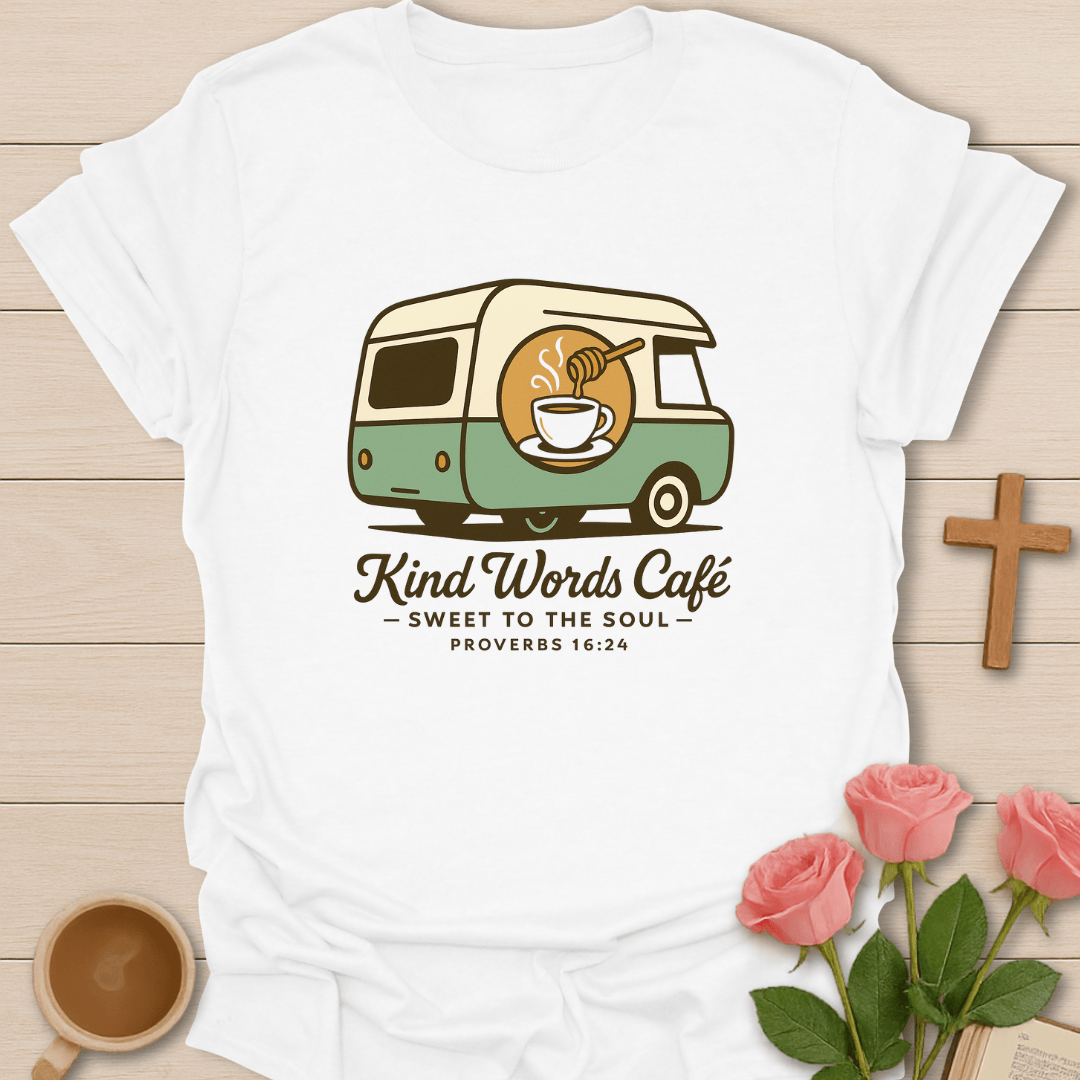 Kind Words Cafe T-Shirt - Kozzy Co White / S