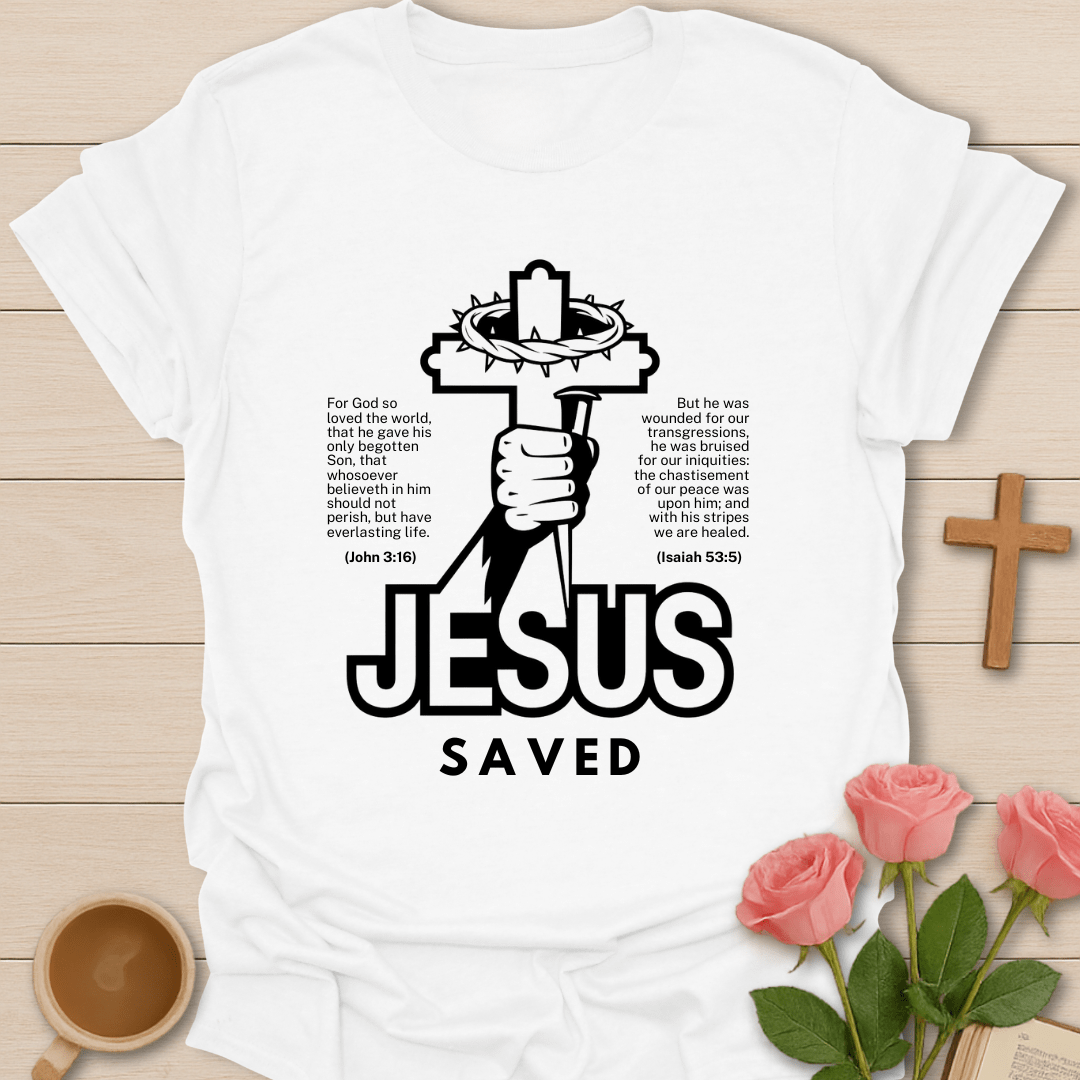 Overcome And Saved T-Shirt - Kozzy Co White / S