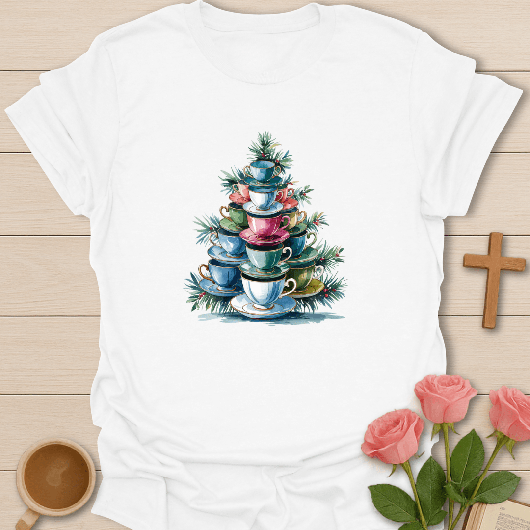 Christmas Teacup Tree T-Shirt T-Shirt