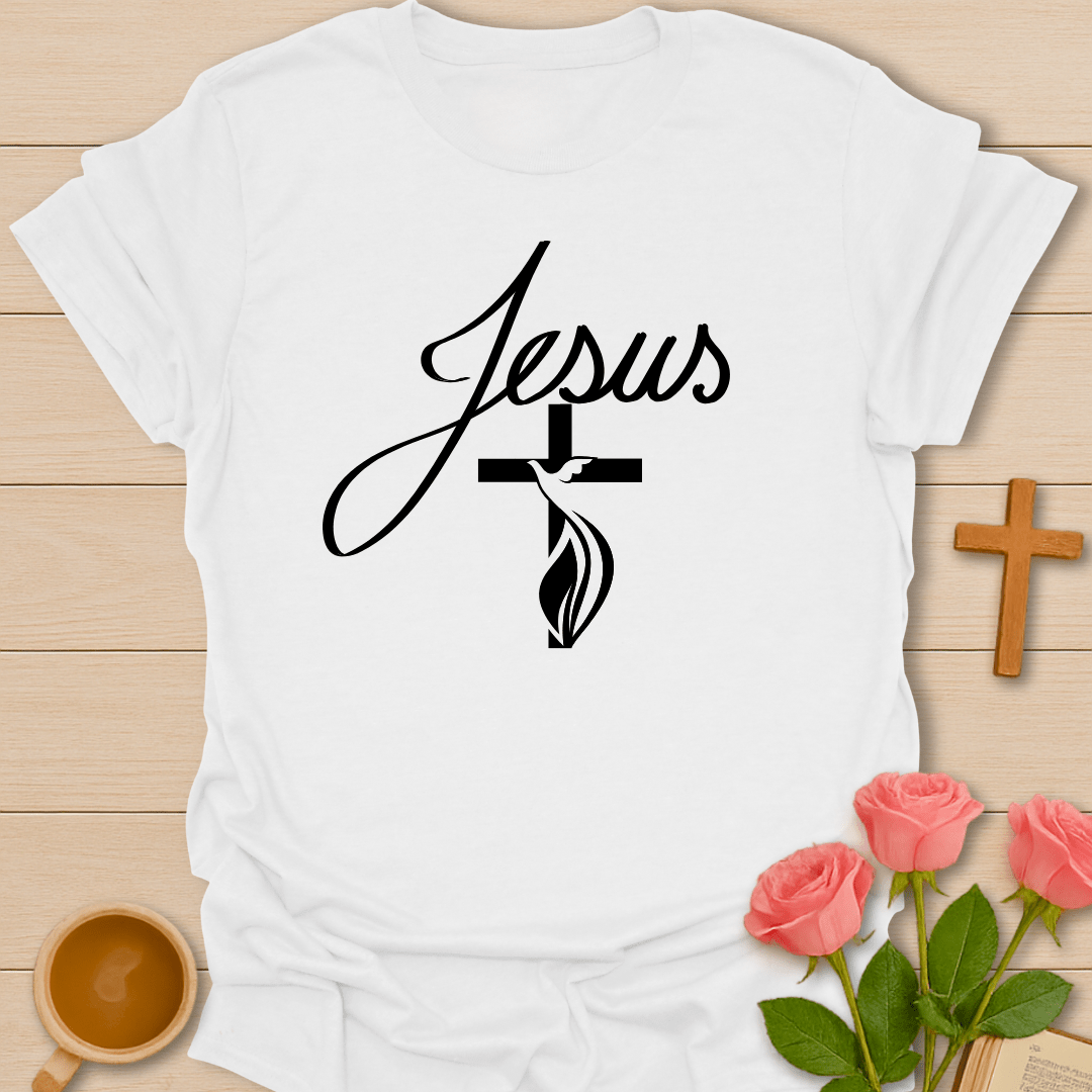 Dove Cross & Jesus T-Shirt T-Shirt