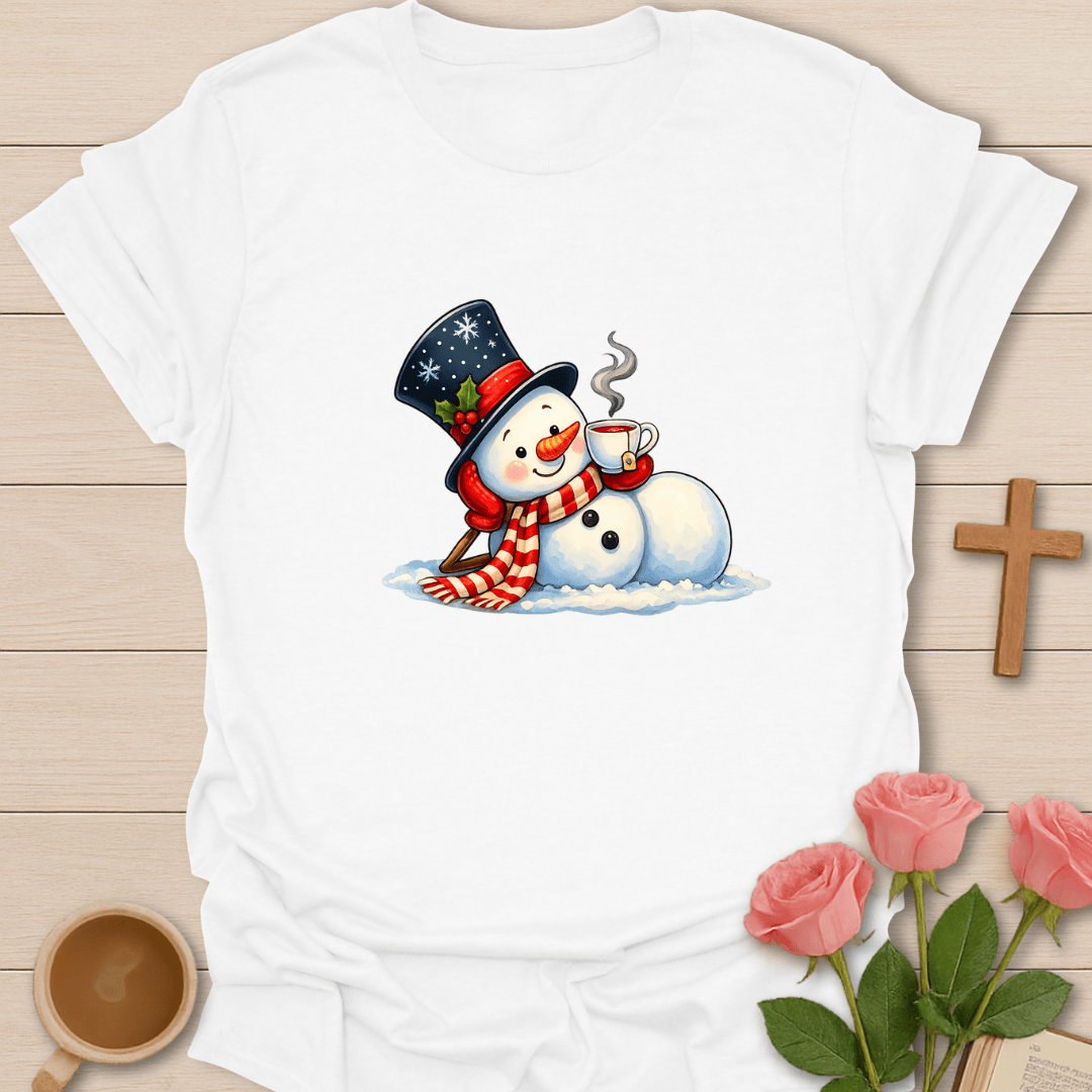 Relaxing With Tea Snowman T-Shirt
