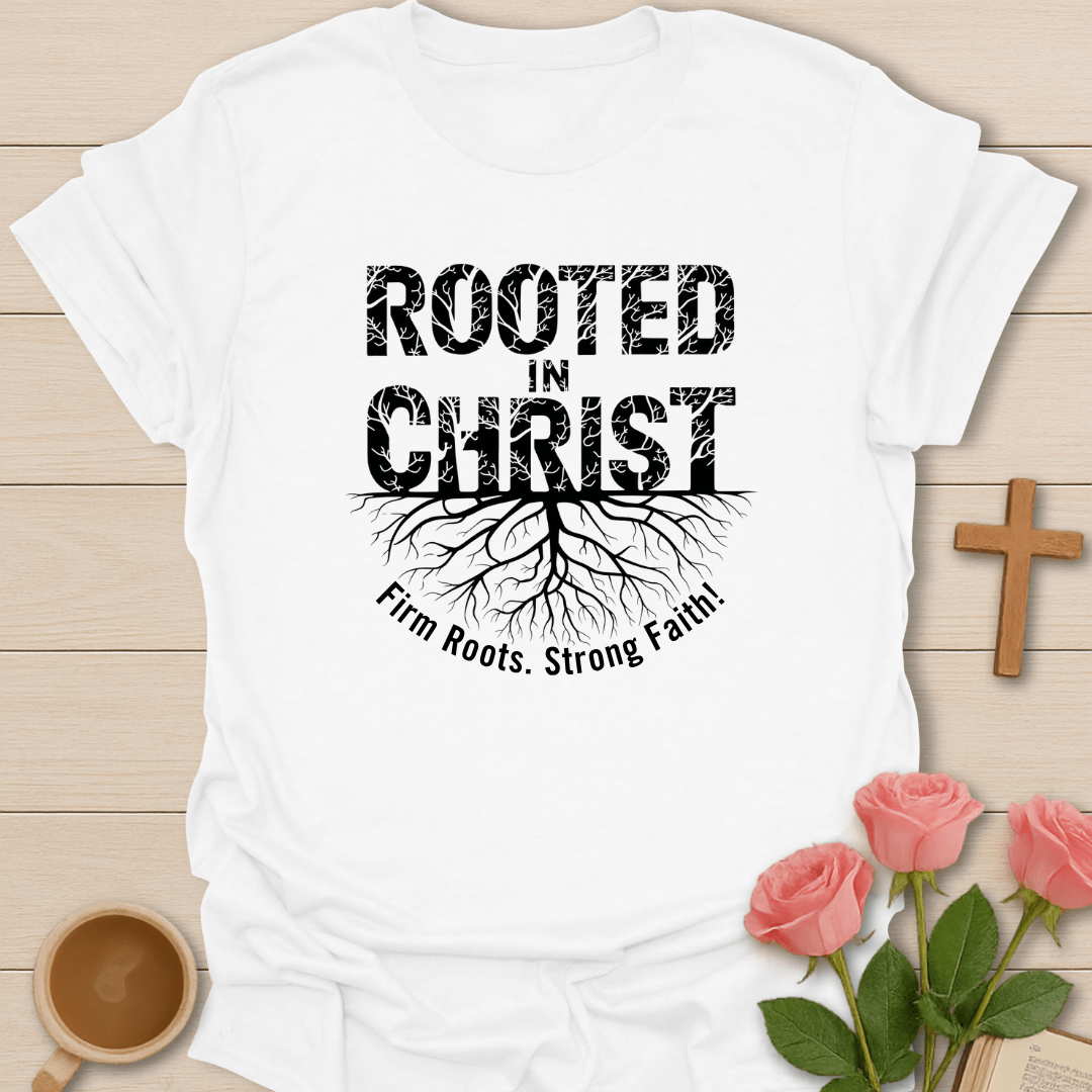 Rooted In Christ Strong Faith T-Shirt
