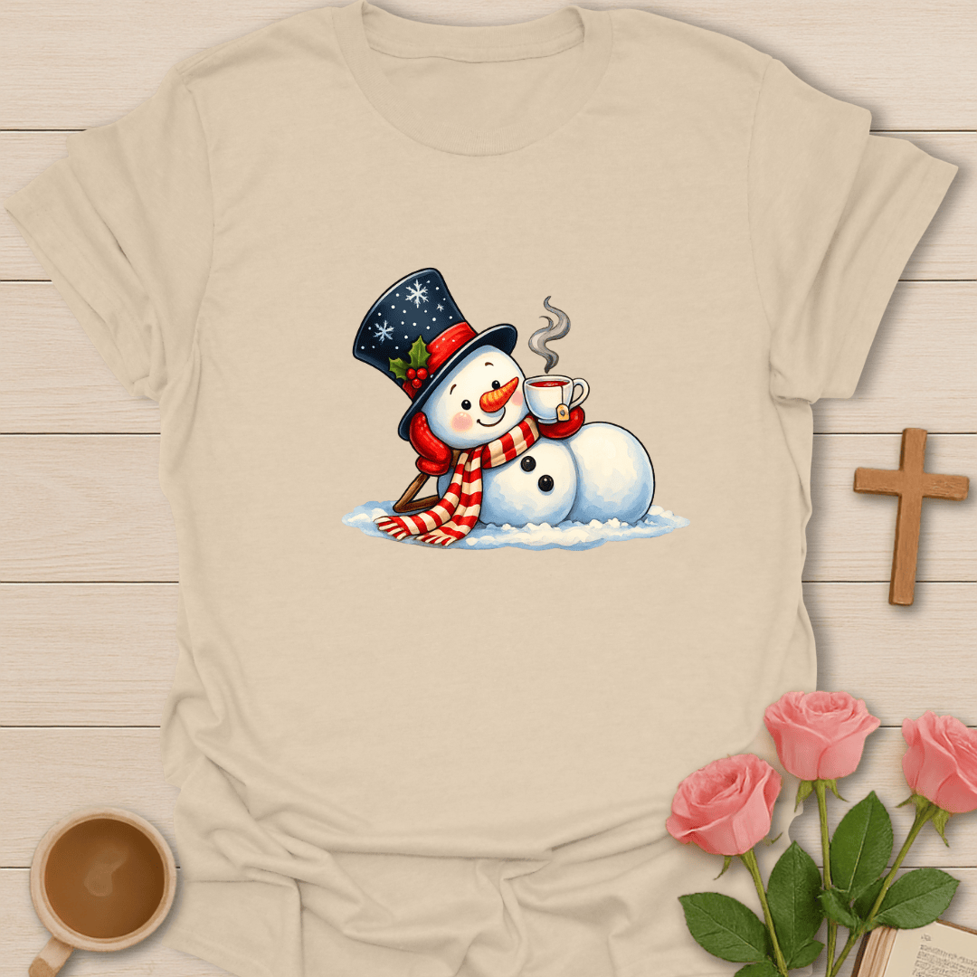 Relaxing With Tea Snowman T-Shirt