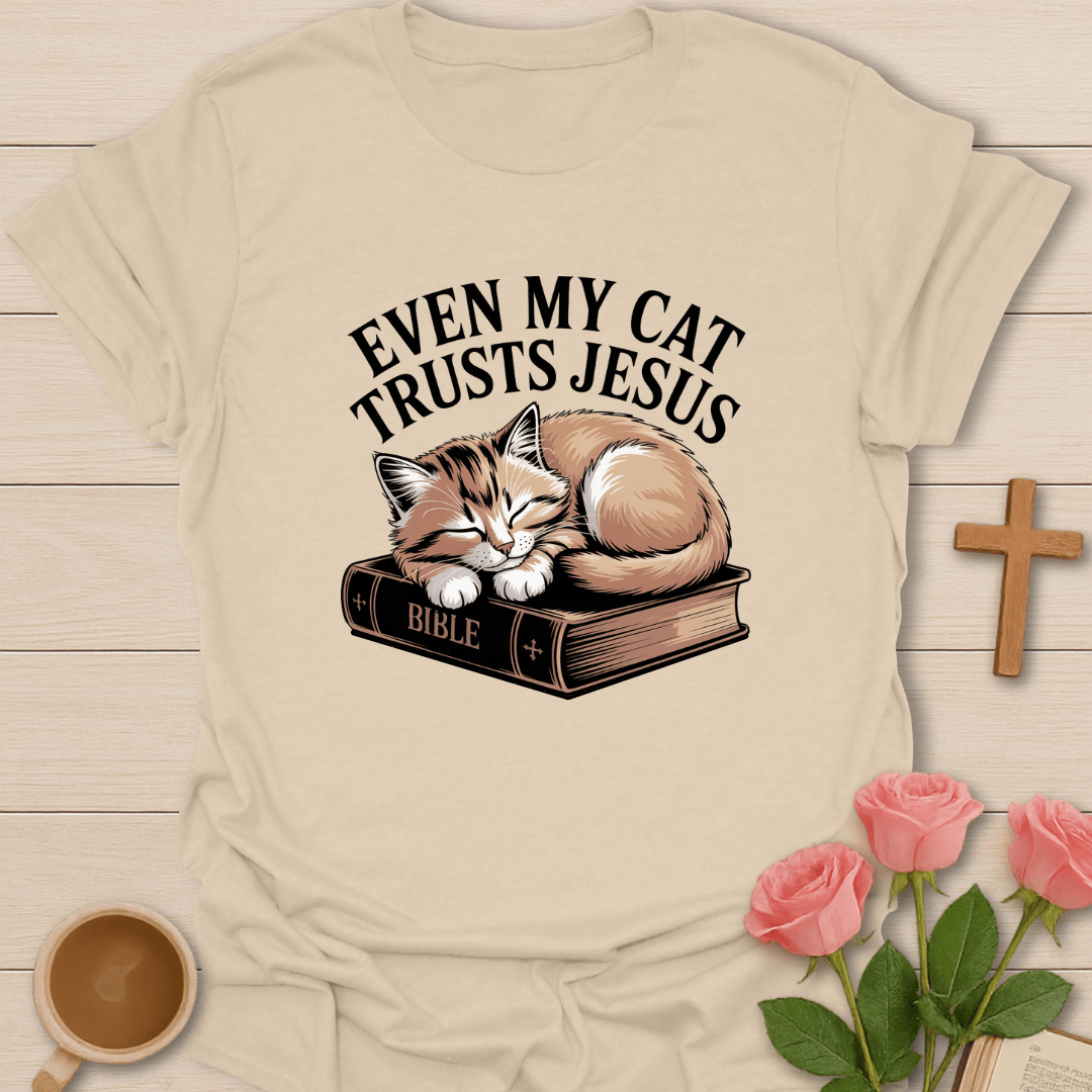 Cat Trusting Jesus  T-Shirt T-Shirt
