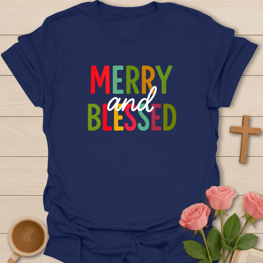 Merry & Blessed Christmas T-Shirt T-Shirt