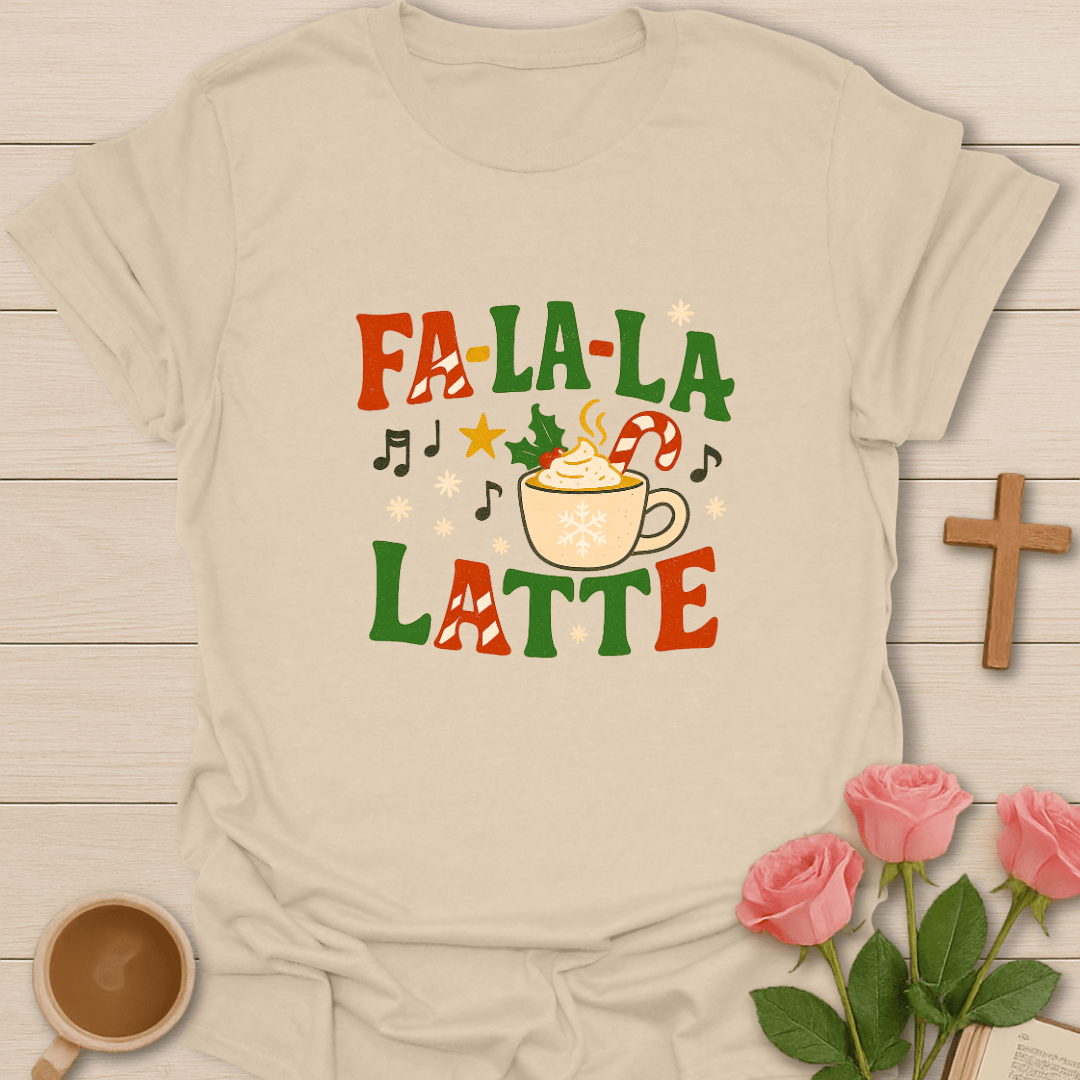 Fa La La Latte T-Shirt - Kozzy Co Sand / S