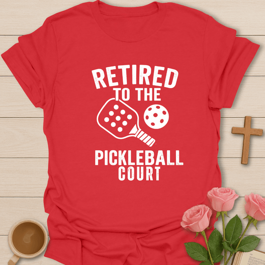 Retired Pickleball Court T-Shirt - Kozzy Co Red / S