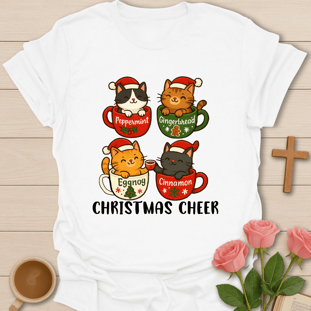 Christmas Cat Cheer T-Shirt T-Shirt