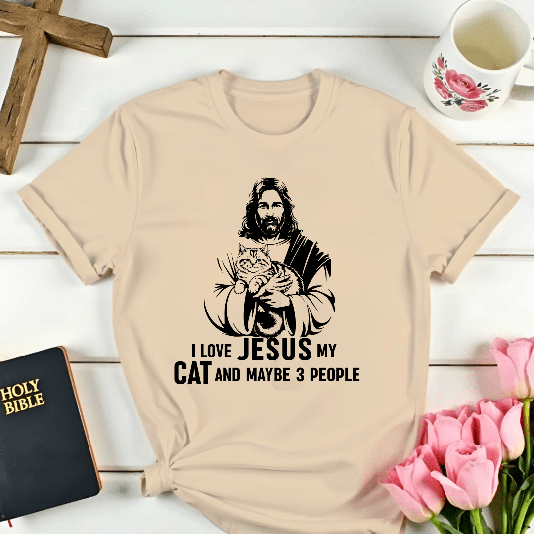 Jesus, Cat And Maybe 3 People T-Shirt