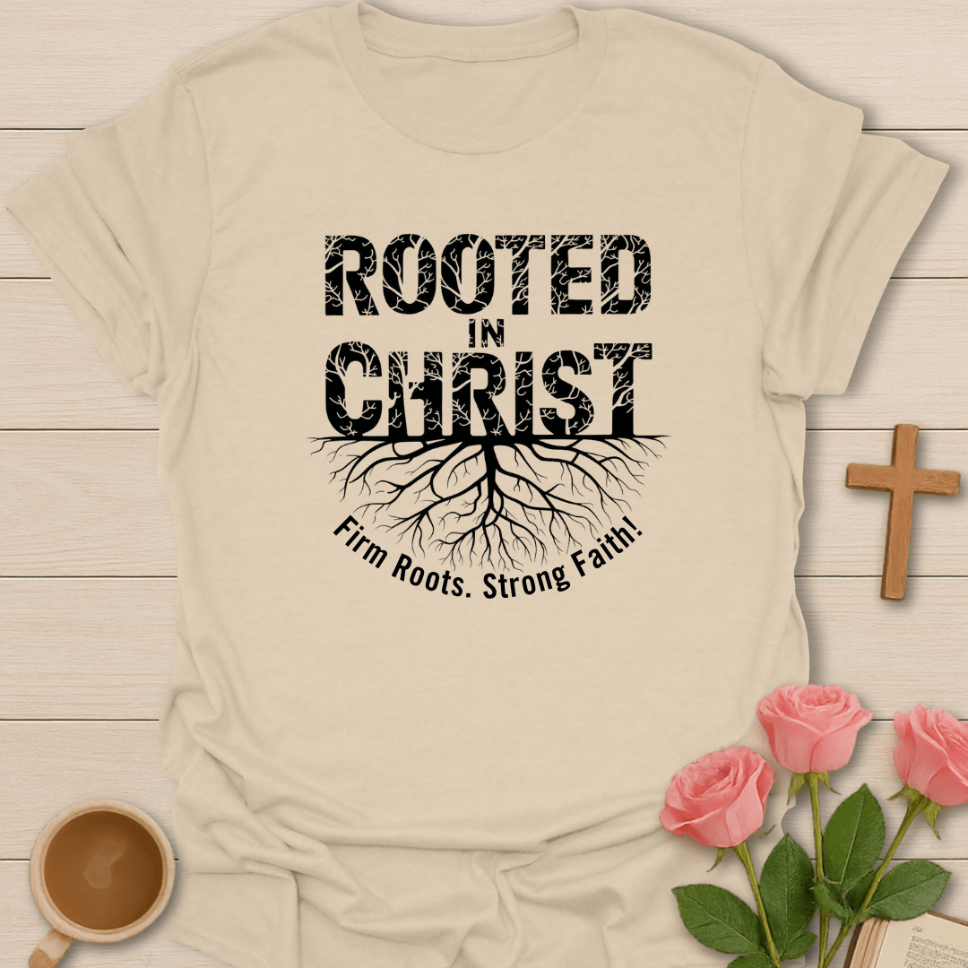 Rooted In Christ Strong Faith T-Shirt