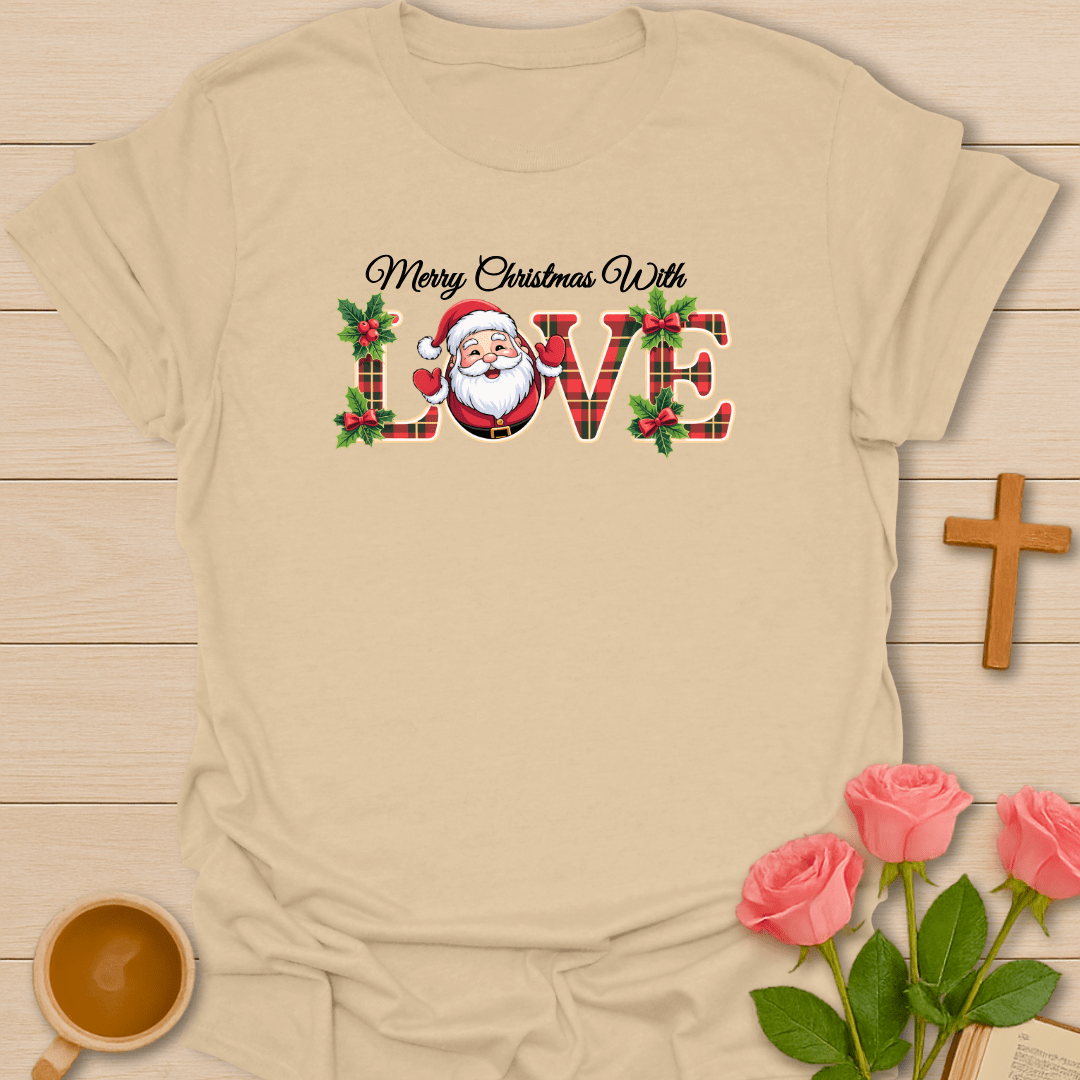 Santa's Christmas Love T-Shirt - Kozzy Co Sand / S
