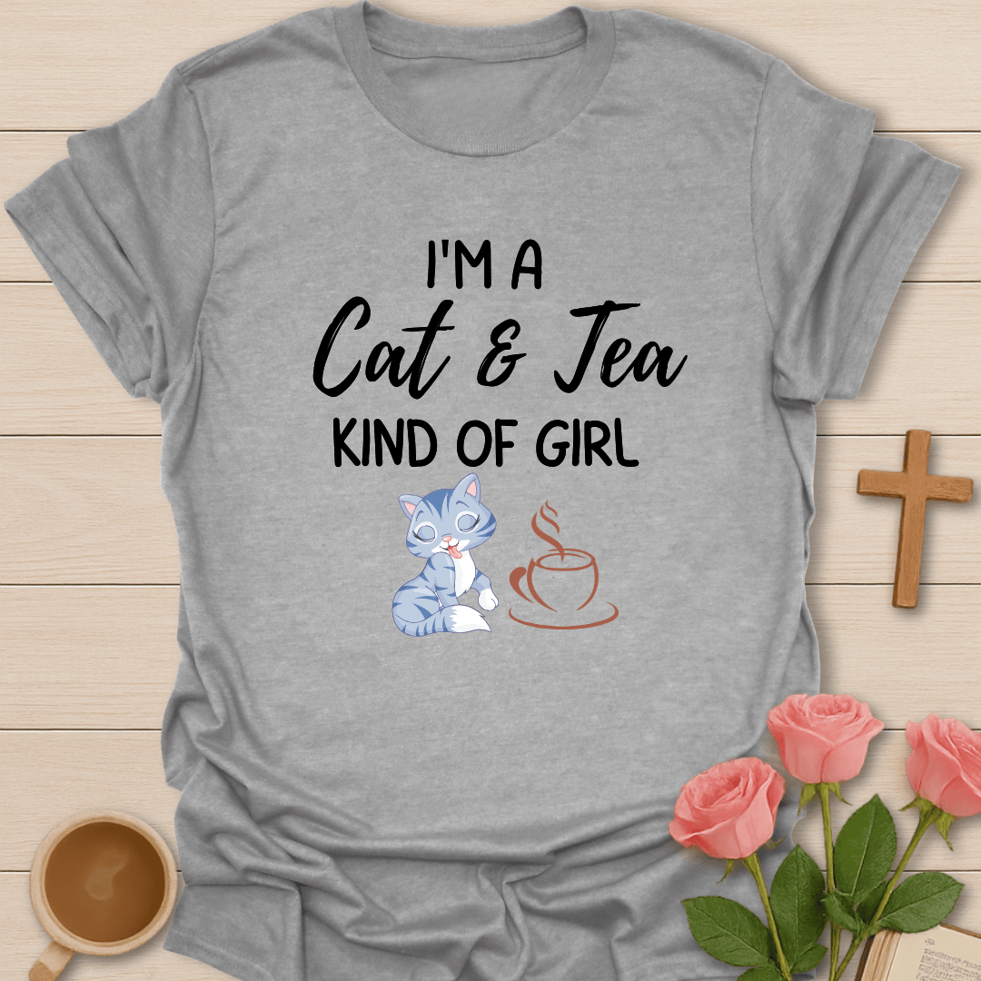Cat & Tea Kind Of Girl T-Shirt