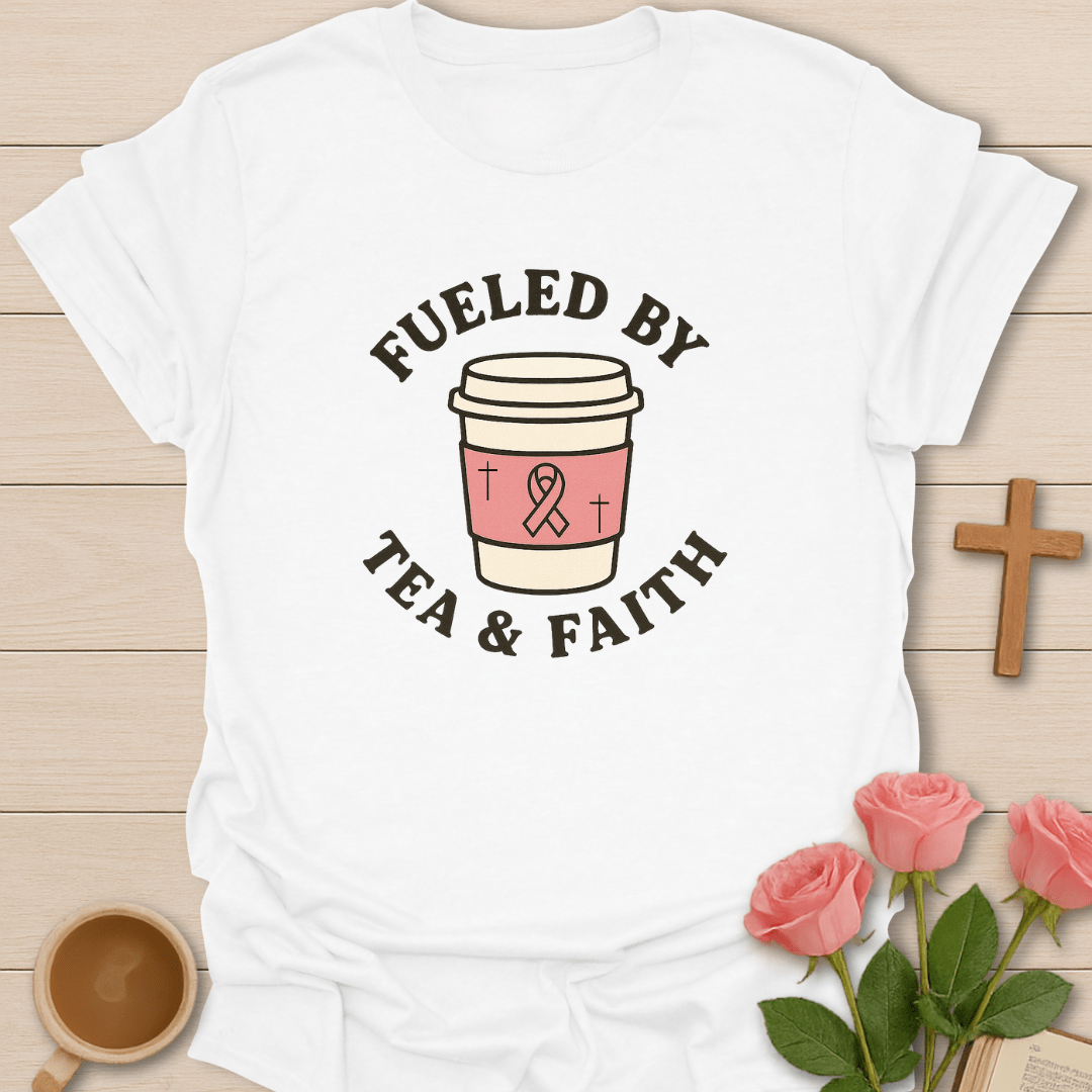 Pink Ribbon Tea And Faith T-Shirt T-Shirt