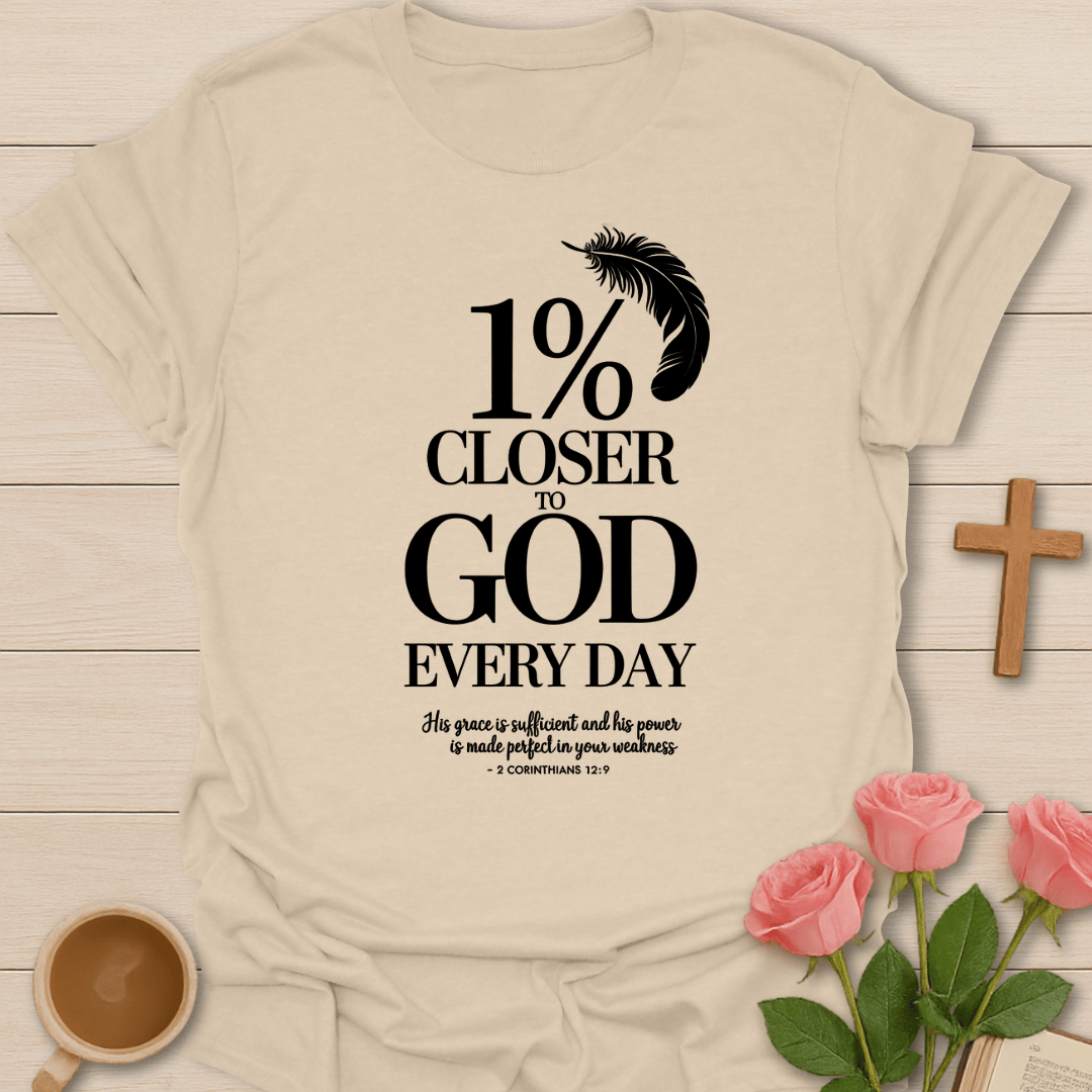 1% Closer To God T-Shirt - Kozzy Co Sand / S