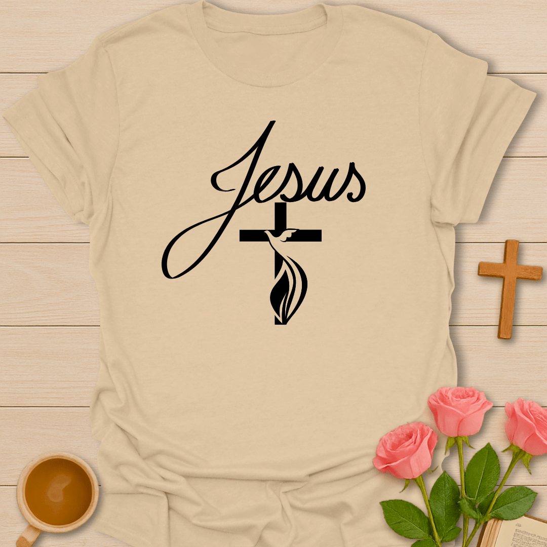 Dove Cross & Jesus T-Shirt T-Shirt