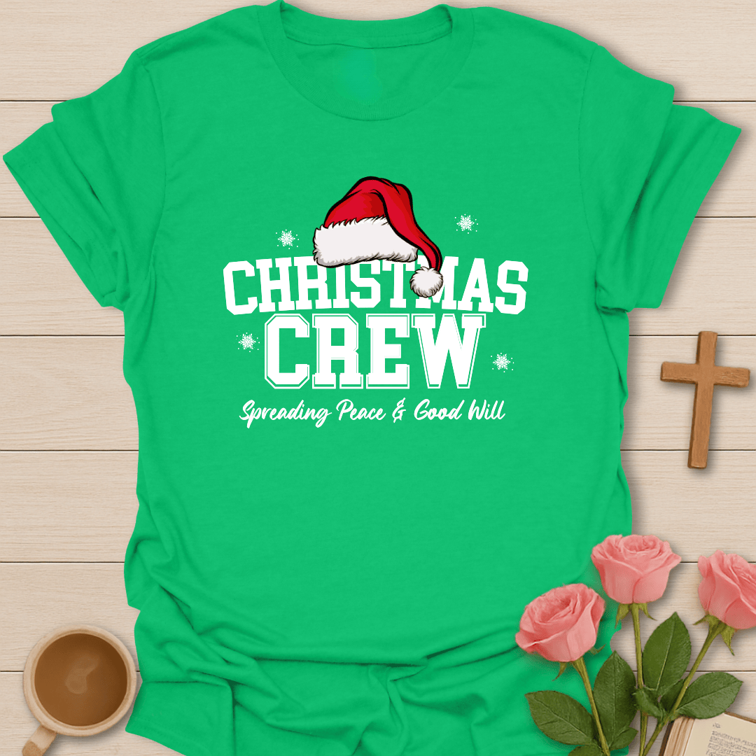 Christmas Crew Peace T-Shirt - Kozzy Co Irish Green / S