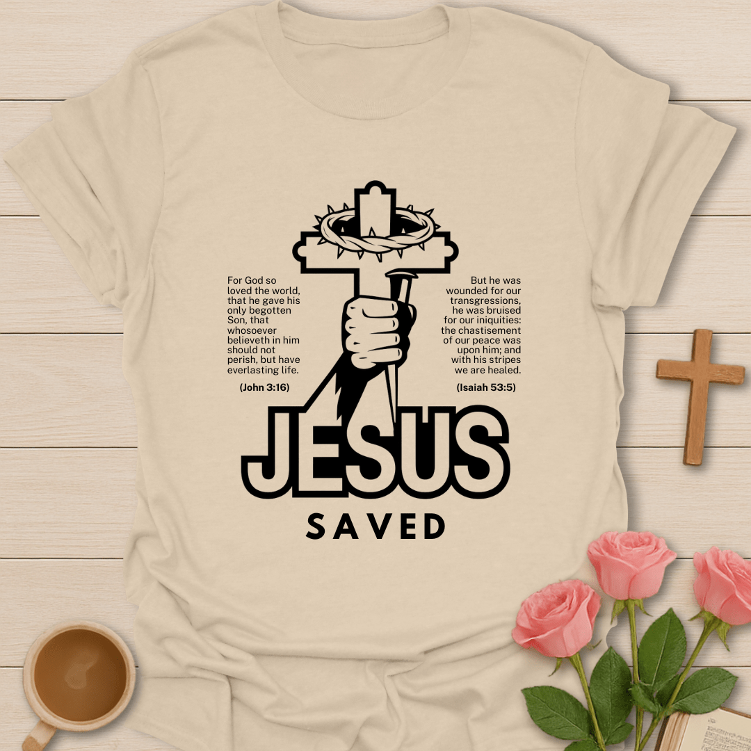 Overcome And Saved T-Shirt - Kozzy Co Sand / S