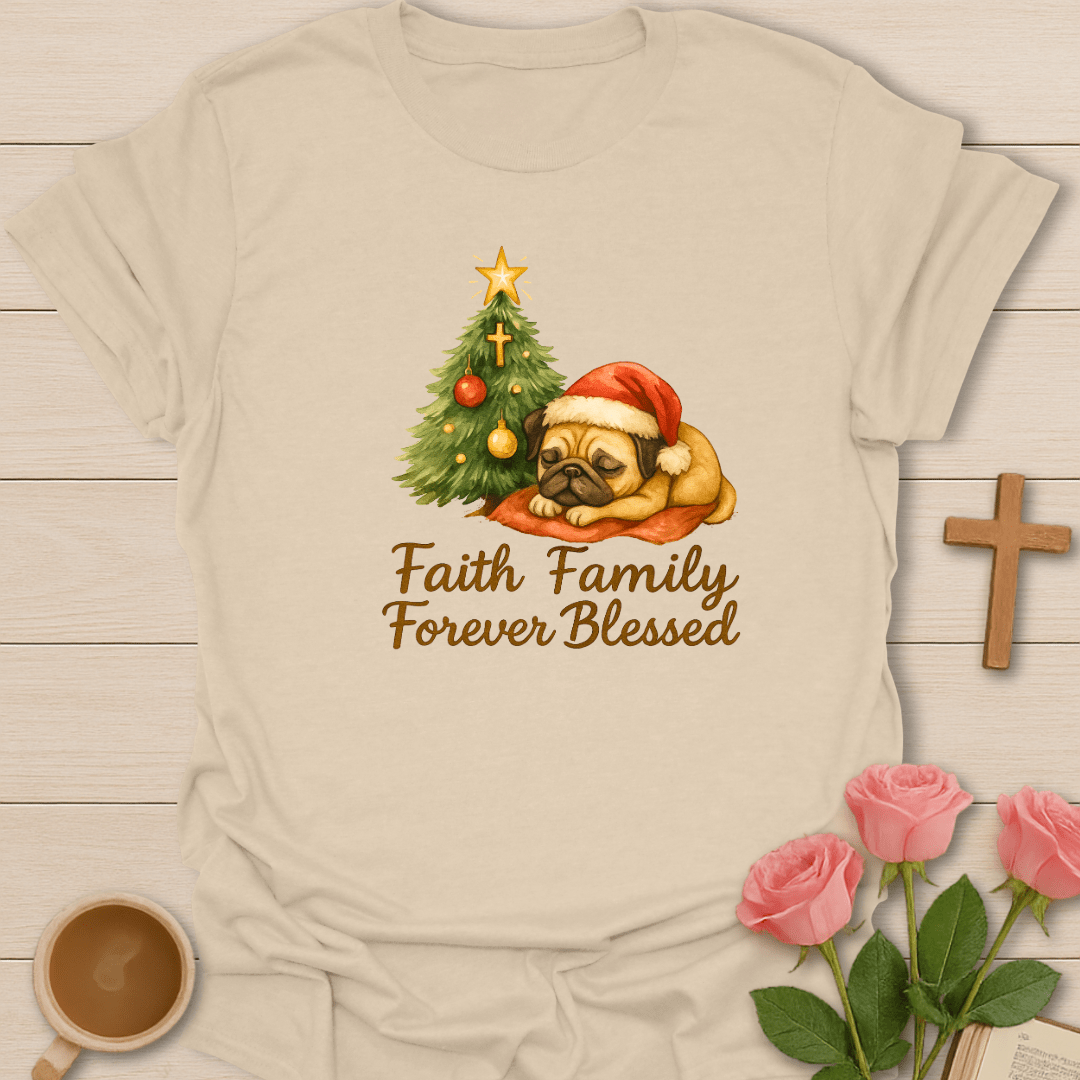 Christmas Tree Cozy Pug T-Shirt