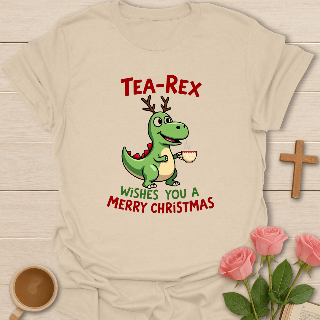 Tea-Rex Christmas T-Shirt