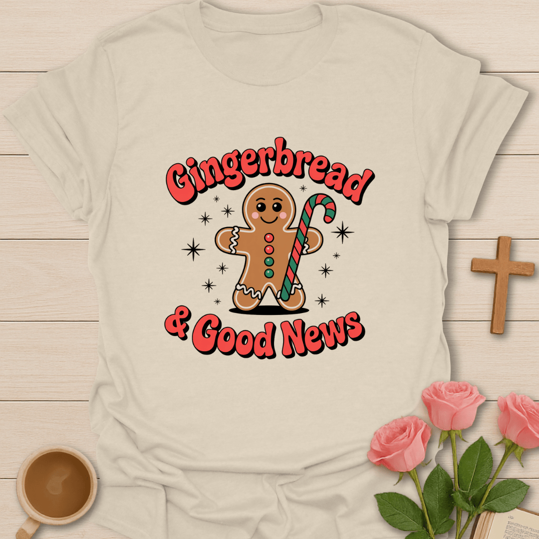 Gingerbread & Good News T-Shirt - Kozzy Co Natural / S