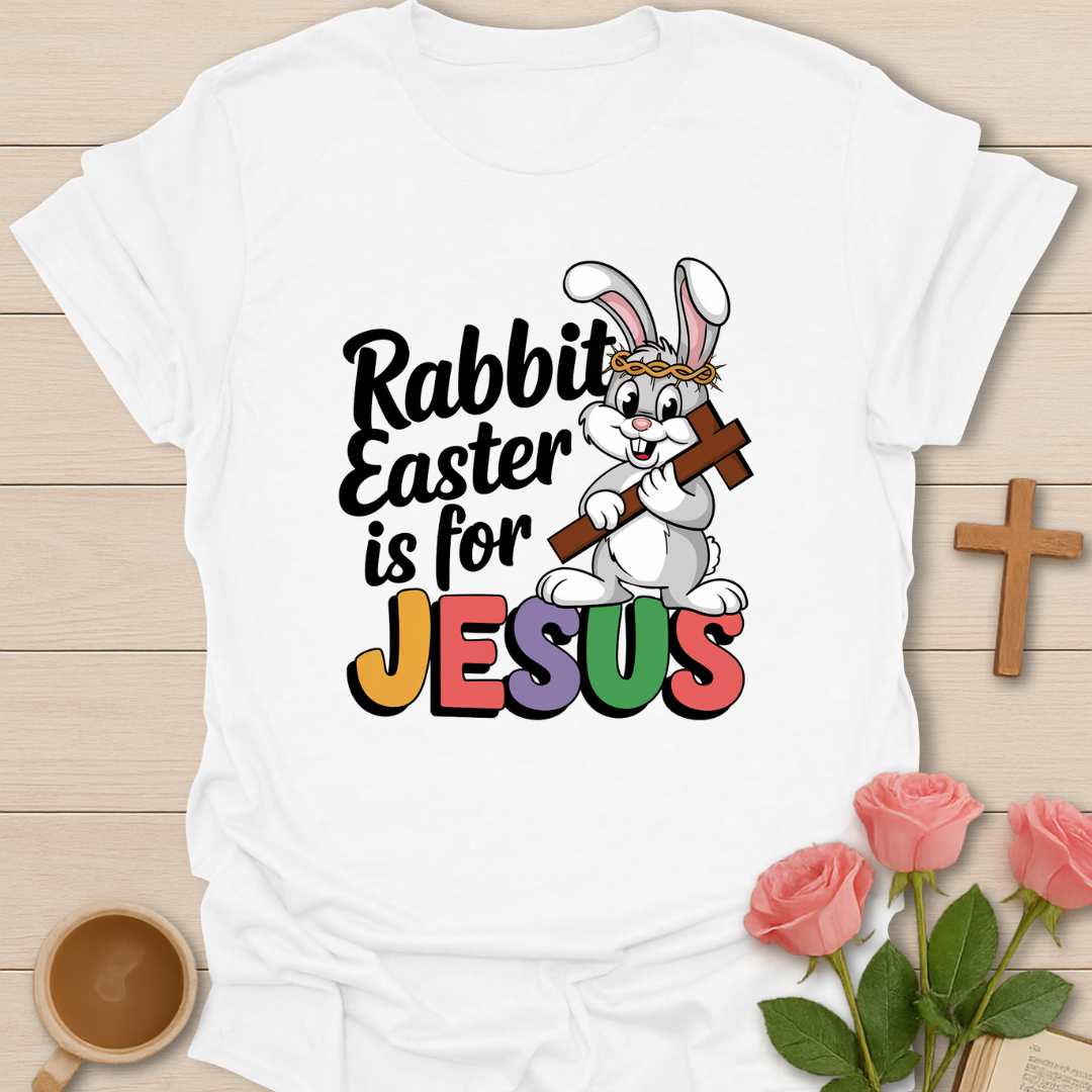 Rabbit Easter Is For Jesus  T-Shirt