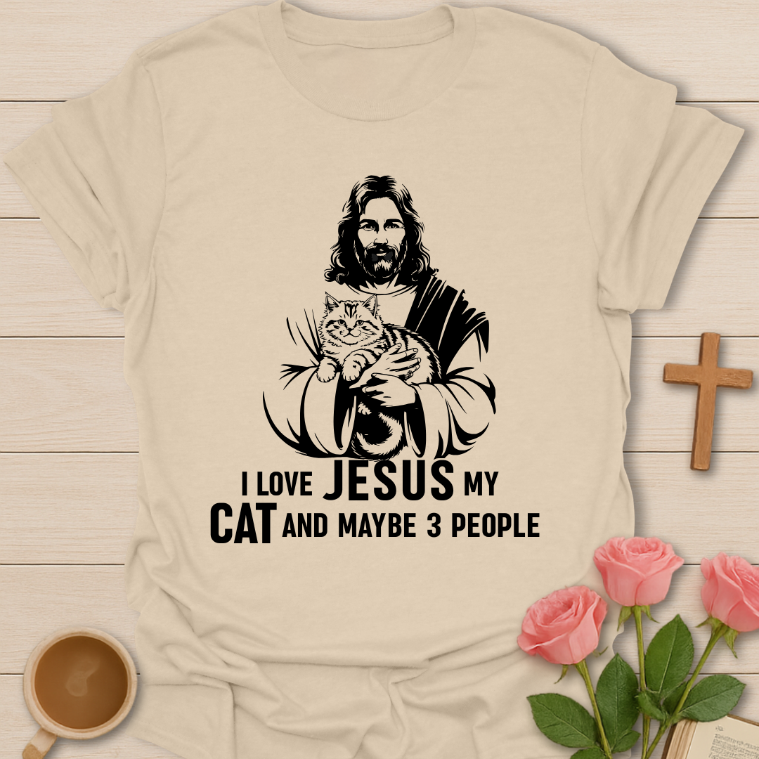 Jesus, Cat And Maybe 3 People T-Shirt