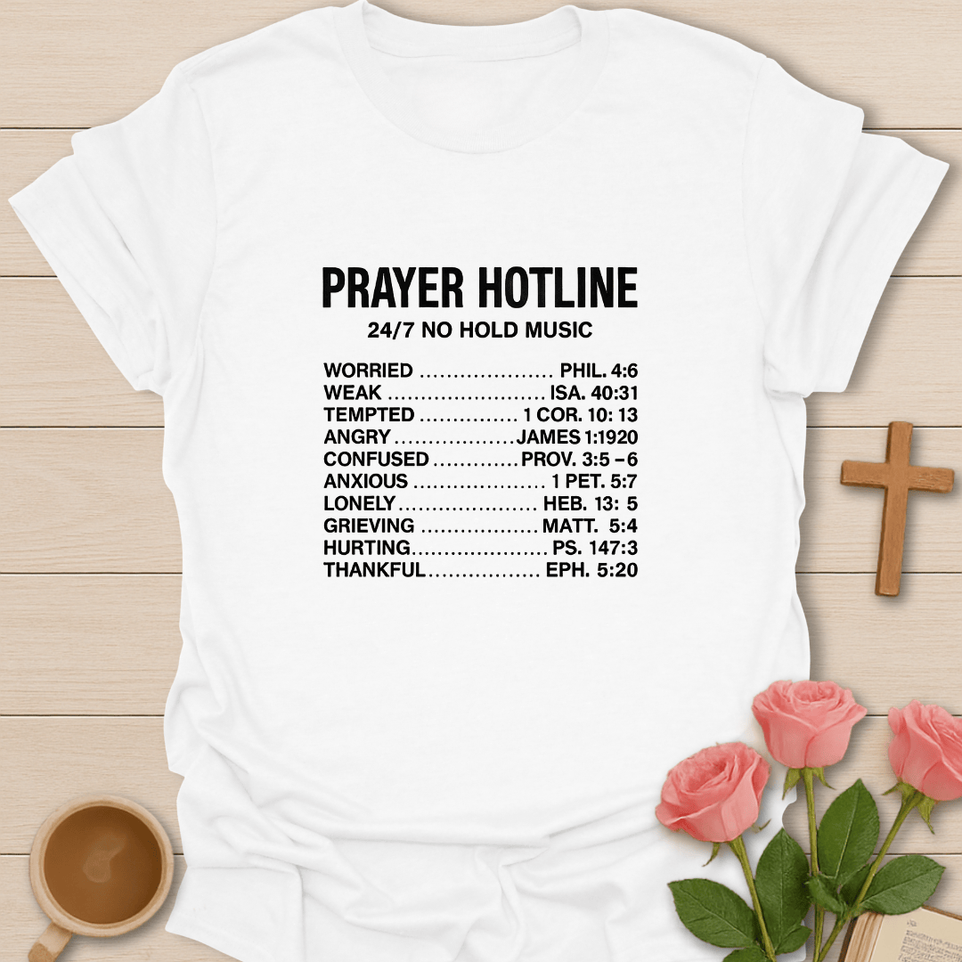Pray Hotline T-Shirt - Kozzy Co White / S