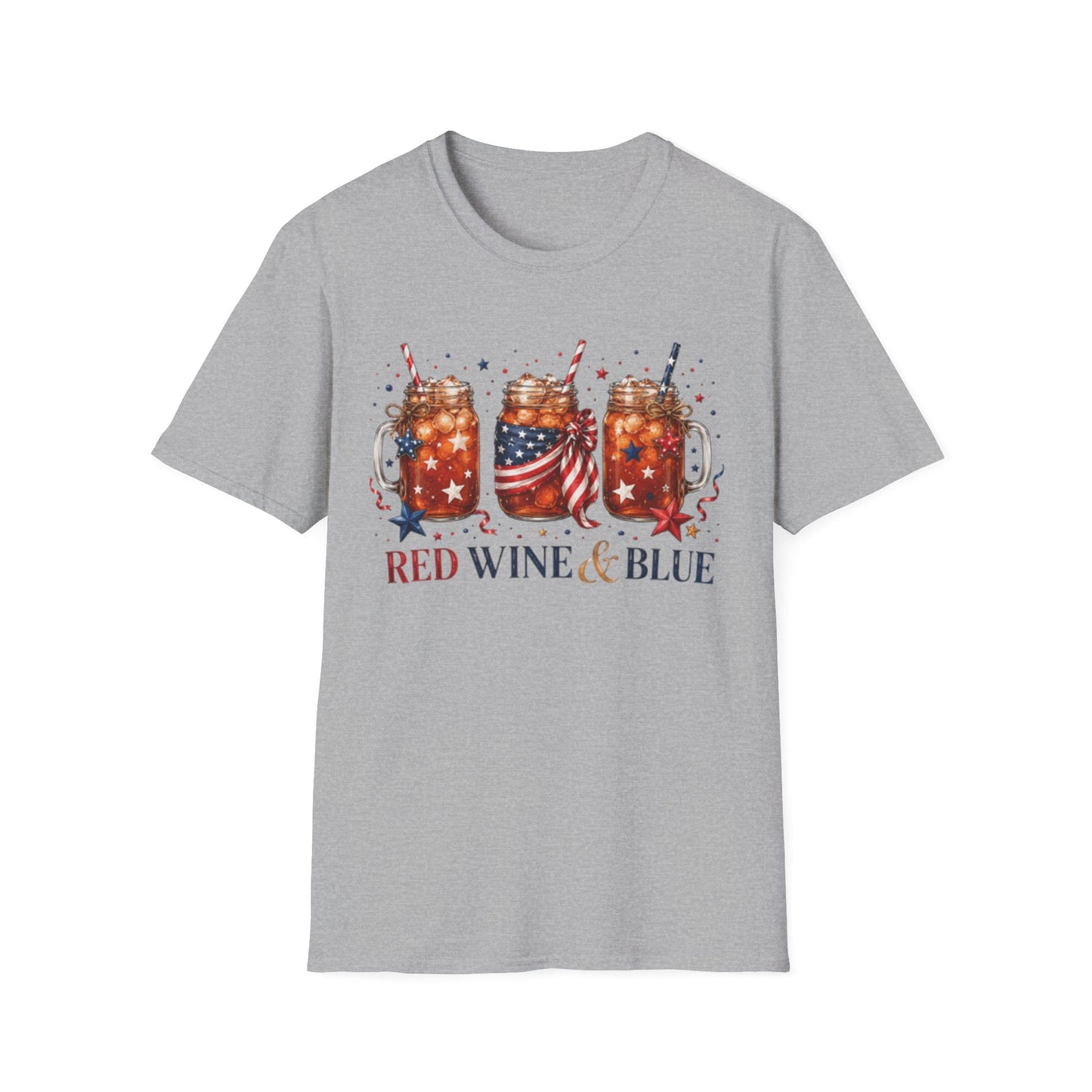 Red Wine and Blue Patriotic T-Shirt KozzyCo Christian and tea lover design