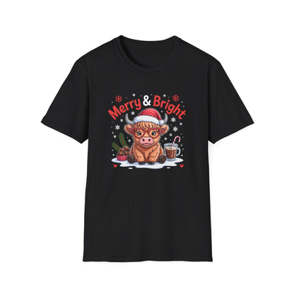 Merry & Bright Highlander Cow T-Shirt