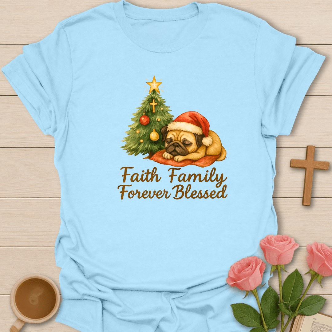 Christmas Tree Cozy Pug T-Shirt T-Shirt
