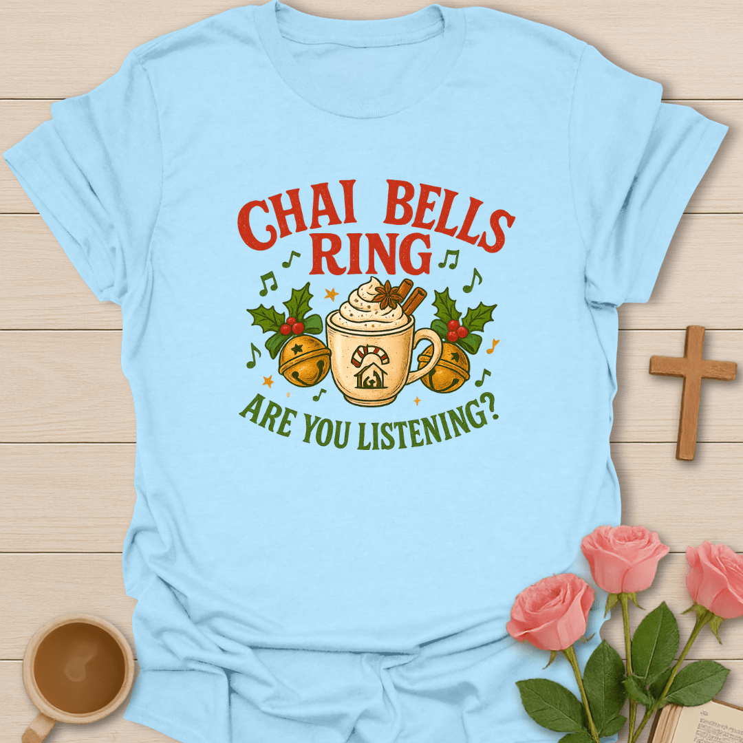 Chai Bells Ring Christmas T-Shirt - Kozzy Co Light Blue / S