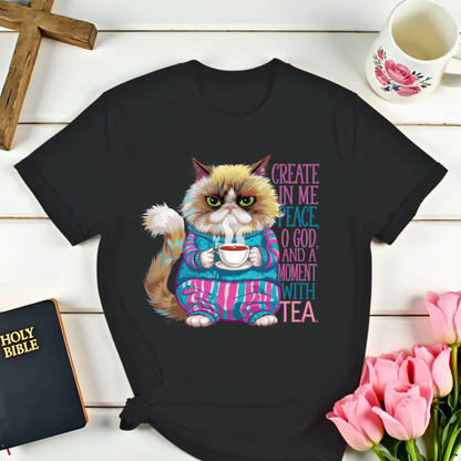 Peaceful Cat Tea T-Shirt