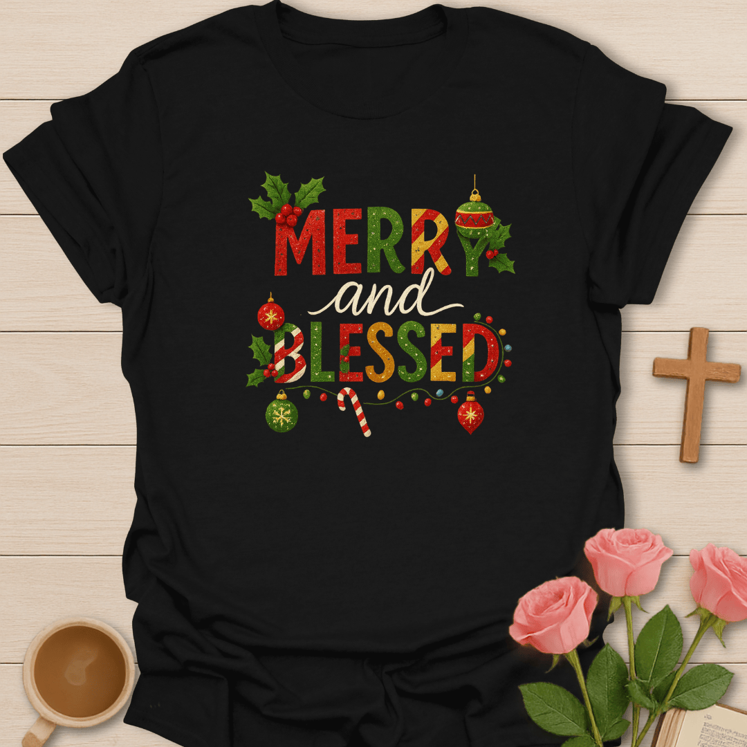 Christmas Merry & Blessed T-Shirt T-Shirt