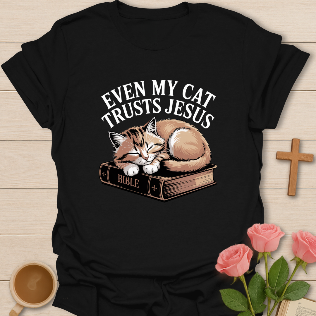 Cat Trusting Jesus  T-Shirt