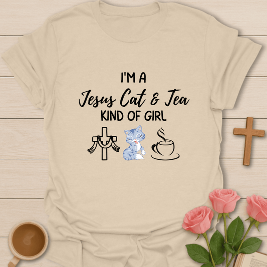 Jesus Cat & Tea Girl T-Shirt